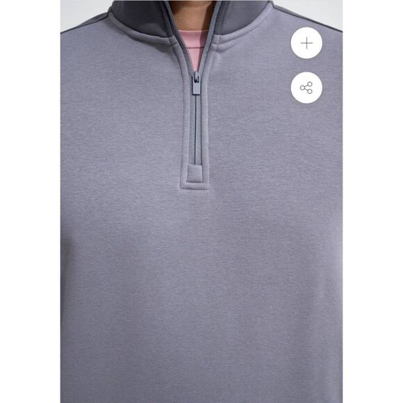 Swet Tailor Stretch Microfleece Quarter Zip Slalom Stripe Pullover Grey Monument - Picture 4 of 11